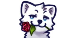 🌹 cáo, hoa hồng, động vật, dễ thương telegram sticker