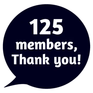 ❤ 125 members, Thank you! Mitglieder, Danke, Feier, Gruppe, Erfolg whatsapp sticker