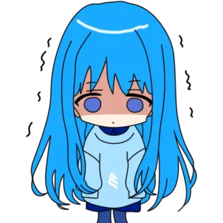 🙁 Anime, Mädchen, Chibi, Süß, Manga, Cartoon, Kawaii telegram sticker