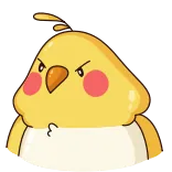 🙅‍♂ 새, 만화, 화난, 왕관앵무, 귀여운 telegram sticker