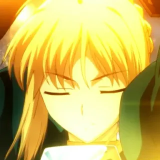 😇 Saber Fate/stay night anime, blonde, character, fantasy telegram sticker