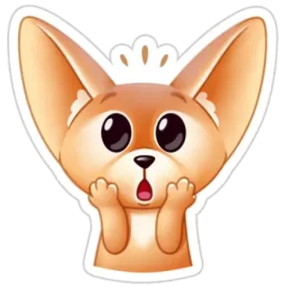 😱 Zorro fénec, Dibujo animado, Lindo, Animal, Pegatina, Zorro, Zorro del desierto telegram sticker
