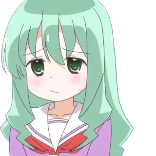 😥 fille anime, mignon, triste, manga, kawaii telegram sticker