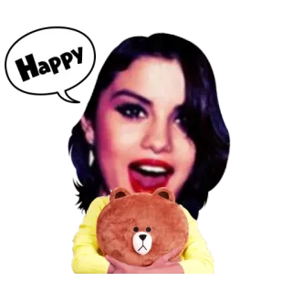 😃 Happy feliz, mulher, urso, fofo whatsapp sticker