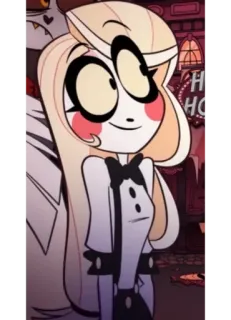 🟡 Charlie Hazbin Hotel Мультфильм, Анимация, Hazbin Hotel, Чарли, Стикер, Смешной telegram sticker