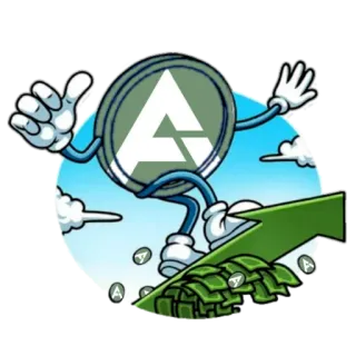 🚣‍♂ Kryptowährung, Münze, Cartoon, Pfeil, Finanzen, Geld, Investment telegram sticker