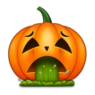 🎃 pumpkin, halloween, vomit, sick, emoji, autumn, fall telegram sticker