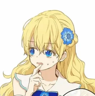 💗 Anime, Chica, Rubia, Personaje, Linda, Preocupada whatsapp sticker
