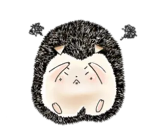 😣 hérisson, animal, mignon, dessin animé, personnage telegram sticker
