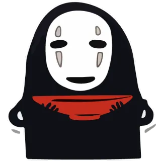🍲 No-Face Spirited Away Sem Rosto, A Viagem de Chihiro, Anime, Desenho animado, Personagem, Fantasma telegram sticker