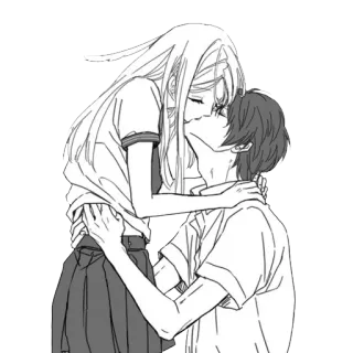 ❤ Anime, Paar, Kuss, Romantik, Liebe, Teenager, Manga telegram sticker