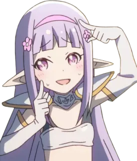 😅 Anime, Elf, Niedlich, Kawaii, Mädchen, Rosa, Blume whatsapp sticker