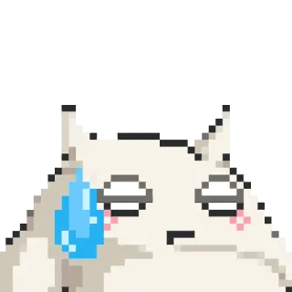 😓 Katze, Pixelkunst, Schweiß, Erschöpft, Tier, Cartoon telegram sticker