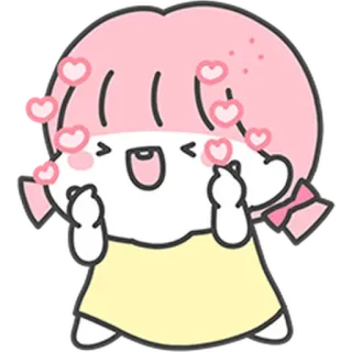 ❤️ Cartoon, Niedlich, Rosa, Herzen, Liebe, Figur telegram sticker