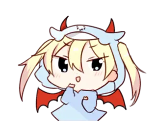 😈 アニメ, ちび, 悪魔, かわいい, 漫画 telegram sticker