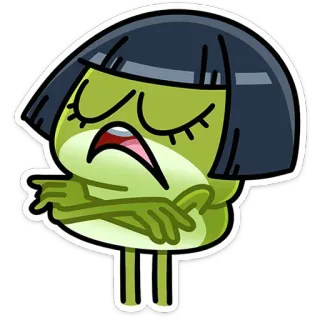🙄 frog, cartoon, sticker, character, illustration, funny telegram sticker