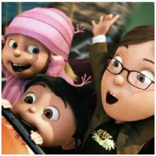 😂 Despicable Me kartun, animasi, lucu, keluarga, anak-anak, film, perempuan, Agnes, Margo, Edith telegram sticker
