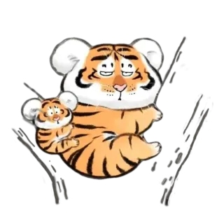 😑 tigre, carino, animali, cartoni animati telegram sticker