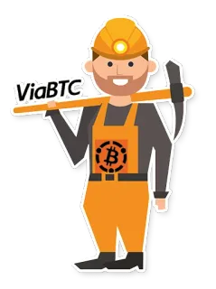 ⛏ ViaBTC cryptocurrency, bitcoin, penambang, ViaBTC, blockchain, mata uang digital whatsapp sticker