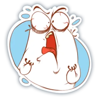 😡 Dibujo animado, Blanco, Ojos, Boca, Pegatina, Divertido telegram sticker