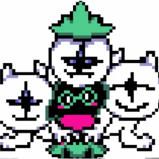 😳 Ralsei Deltarune deltarune, pixel art, ralsei, videojuego, personaje telegram sticker