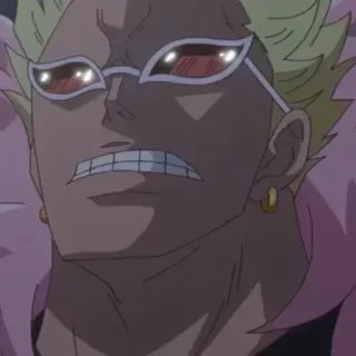🦩 Donquixote Doflamingo One Piece อนิเมะ, มังงะ, ตัวร้าย, แว่นกันแดด, โดฟลามิงโก้ telegram sticker