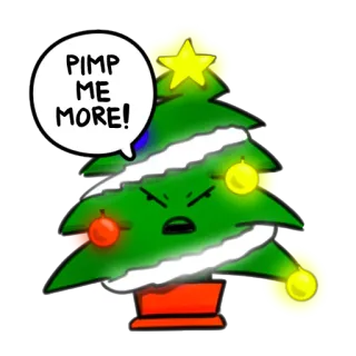 🎄 PIMP ME MORE! natal, pohon, ornamen, lucu, kartun telegram sticker