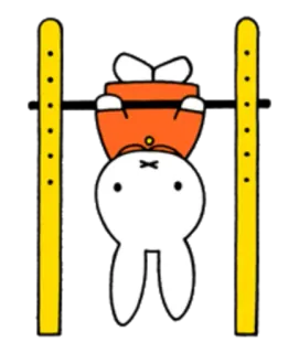 🙃 Miffy มิฟฟี่, กระต่าย, การ์ตูน, สัตว์ telegram sticker