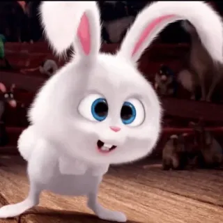 🐰 Snowball The Secret Life of Pets Hase, Häschen, weiß, süß, Tier, Cartoon, Haustier telegram sticker