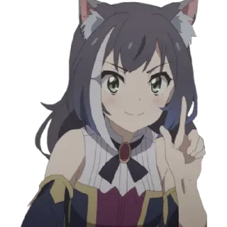 😁 Anime, Garota gato, Fofo, Kawaii, Garota anime, Orelhas telegram sticker