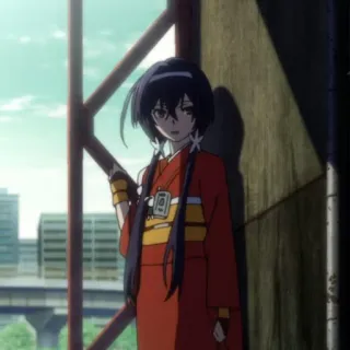 ☄ Yosano Akiko Bungo Stray Dogs Anime, Personaje, Mujer, Kimono, Yosano Akiko whatsapp sticker