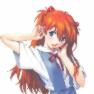 ❤️ Asuka Langley Soryu Neon Genesis Evangelion anime, gadis, rambut merah, karakter, Eva telegram sticker
