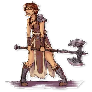 🙇 kapak, pejuang, wanita, fantasi, pertempuran, kekuatan telegram sticker