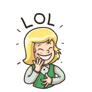 😂 笑, 女人, 卡通, 快乐, 喜悦, 开朗 telegram sticker