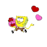 ❤️ SpongeBob SpongeBob, hartjes, liefde, cartoon, Nickelodeon whatsapp sticker