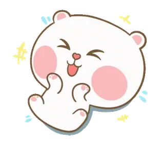 👏 ours, mignon, kawaii, sticker, dessin animé, animal whatsapp sticker