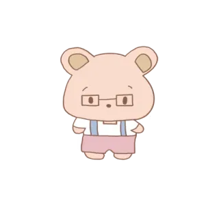 👋 bear, glasses, cartoon, cute, character, animal telegram sticker