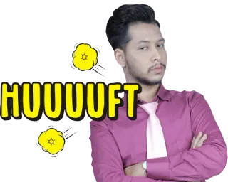 😪 HUUUUFT Mann, lila Hemd, Ausdruck, genervt, enttäuscht whatsapp sticker