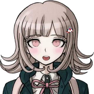 ☺️ Chiaki Nanami Danganronpa Anime, Game, Dễ thương, Cô gái, Hồng, Tóc telegram sticker