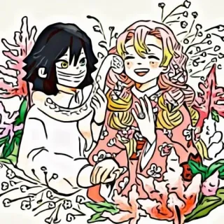 👛 Mitsuri Kanroji and Obanai Iguro Demon Slayer Anime, Demon Slayer, Mitsuri Kanroji, Obanai Iguro, Manga telegram sticker