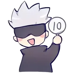 👍 10 Cartoon, Anime, Fröhlich, Punktzahl, Nummer telegram sticker