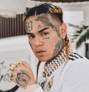 🧑‍🎤 6ix9ine Rappeur, Artiste, Musique, Célébrité, Tatouage, Portrait telegram sticker