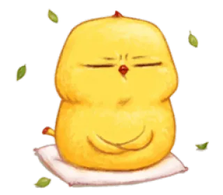 😑 Küken, Vogel, Tier, süß, kawaii, Meditation, Zen, entspannend telegram sticker