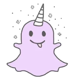 👻 Einhorn, Geist, süß, Aufkleber, Cartoon, Fantasy telegram sticker