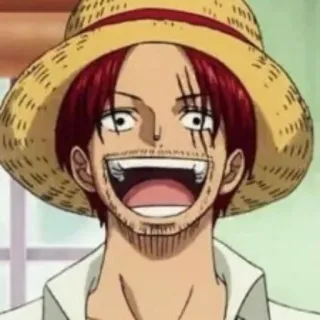 😄 Shanks One Piece Шанкс, Ван Пис, аниме, манга, пират, соломенная шляпа, рыжие волосы telegram sticker