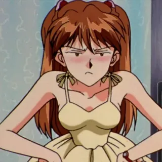 😤 Asuka Langley Sohryu Neon Genesis Evangelion anime, manga, Asuka, Evangelion, angry, tsundere telegram sticker