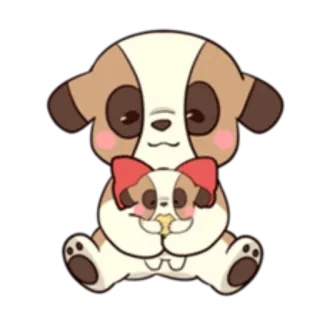 👨‍👦 cucciolo, carino, cane, animale, cartone animato, animale domestico, adesivo whatsapp sticker