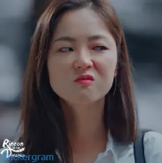 😠 Rincon de las tuckergram facial expression, woman, funny, sticker, korean telegram sticker