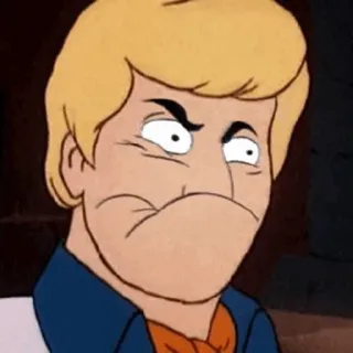 🐶 Fred Jones Scooby-Doo cartoon, scared, surprised, mystery telegram sticker