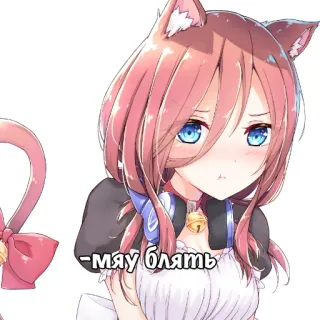 🐱 мяу блять Anime, Ragazza gatto, Bestemmie, Russo, Blin, Carino, Cuffie telegram sticker